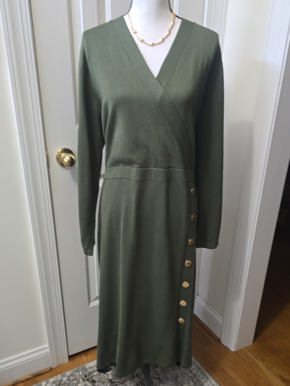 MAIA BRAND WOMEN'S PLUS SIZE FOREST GREEN SWEATER DRESS SIZE 3X